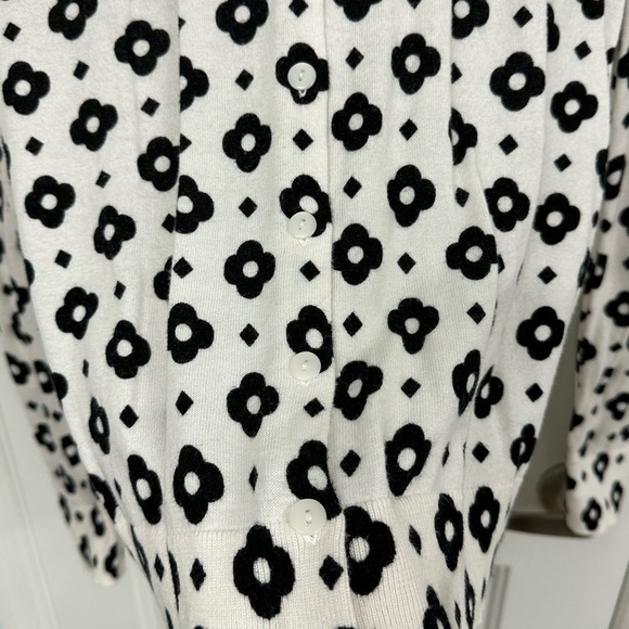 Black & white patterned cardigan, sweater from loft, size small - Picture 6 of 8